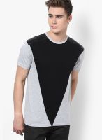 Monteil & Munero Black Solid Round Neck T-Shirt