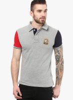 Monteil & Munero Light Grey Solid Polo T-Shirts