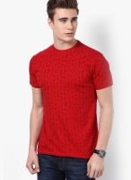 Monteil & Munero Red Printed Round Neck T-Shirt