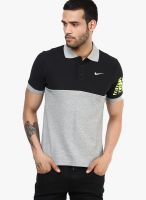 Nike Grey Solid Polo T-Shirts