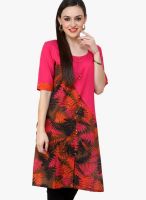 Pannkh Pink Printed Kurtis