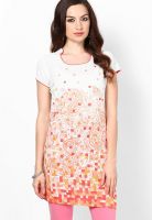 People Cream Printed Kurtis