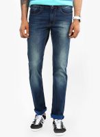 Peter England Blue Solid Slim Fit Jeans