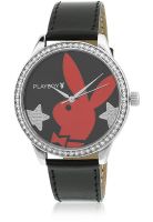 Playboy Bpb-1007-X - Black/Black Analog Watch