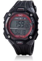 Q&Q M083J003Y Black/Red Digital Watch