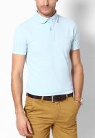 Quiksilver Ice Blue Solid Polo T-Shirts