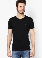 RVLT Black Round Neck T-Shirt With Pocket