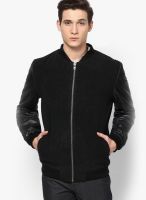 RVLT Black Wool Leather Jacket