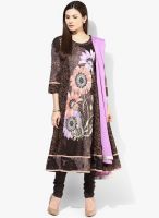 Rain & Rainbow Brown Printed Salwar Kameez Dupatta