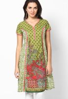 Rain & Rainbow Green Printed Kurtis