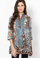 Rain & Rainbow Grey Printed Kurta