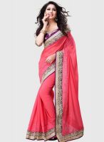 Roop Kashish Pink Embroidered Saree