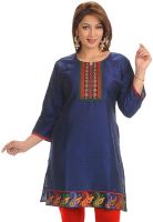 Salwar Studio Blue Embroidered Kurtis