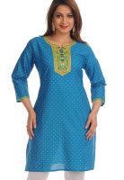 Salwar Studio Blue Embroidered Kurtas