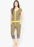 Sdl By Sweet Dreams Yellow Printed Nightwear Set