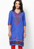 Shree Blue Embellished Kurtis