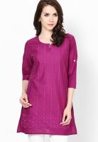 Shree Purple Embroidered Kurtis