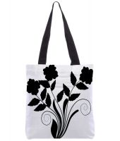 Snoogg White & Pink Polyester Unisex Tote Bag