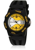 Sonata Nf7929pp07j Black/Yellow Analog Watch