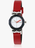 Sonata Nf8943Sl01J Red/White Analog Watch