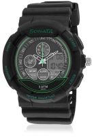 Sonata Super Fiber 7997PP02 Black/Black Analog & Digital Watch