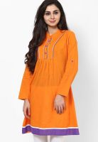 Span Cotton Orange Kurta