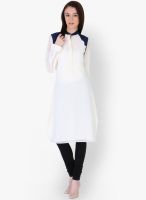 Sugar Her White Solid Kurtis