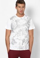 Superman White Printed Round Neck T-Shirts