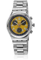 Swatch Ycs406Gd1-1 Silver/Yellow Chronograph Watch