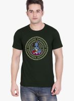 Tantra Green Printed Round Neck T-Shirts