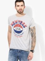 Tommy Hilfiger Grey Graphic Round Neck T-Shirts