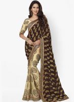 Triveni Sarees Beige Embroidered Saree