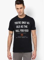 Umbro Black Printed Round Neck T-Shirts