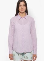 United Colors of Benetton Lavender Full Sleeves Printed Shirt