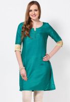 W Green Solid Kurtis