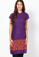 W Purple Printed Kurtis