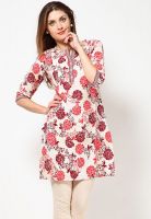 W Red Printed Kurtis