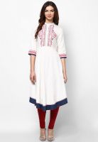 W White Solid Kurtis