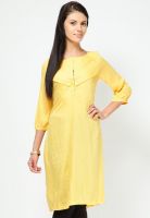 W Yellow Solid Kurtis