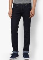 Wrangler Navy Blue Solid Regular Fit Jeans (Rockville)