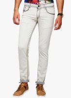 Yepme Off White Low Rise Slim Fit Jeans