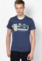 s.Oliver Blue Round Neck T-Shirt