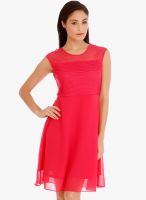 109F Pink Solid Shift Dress