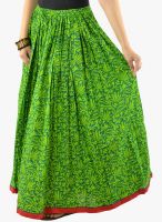 9rasa Green Flared Skirt