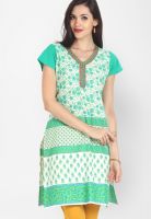 Aaboli Green Printed Kurtas