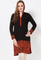 Aurelia Black Solid Kurtis