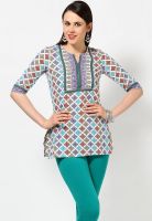 Aurelia Blue Printed Kurtis