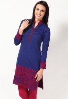 Aurelia Blue Solid Kurtis