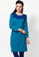 Aurelia Blue Solid Kurtis