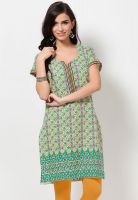 Aurelia Green Printed Kurtis